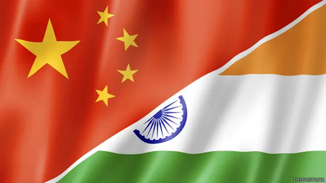 भारत और चीन का झंडा