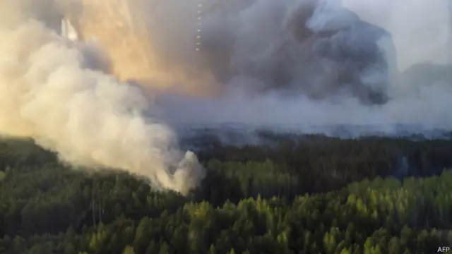 Пожар вблизи Чернобыльской АЭС