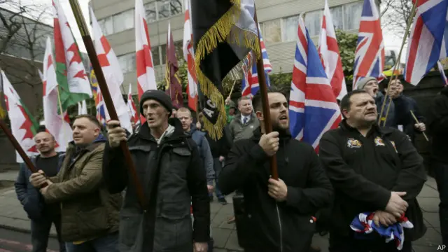 Protesta de nacionalistas ingleses 