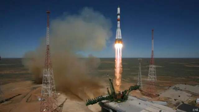 La nave Progreso M27M a su despegue de Baikonur