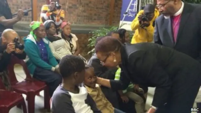 Graça Machel après le service commémoratif.