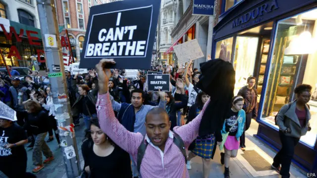 Los manifestantes marcharon por las principales calles de Nueva York.