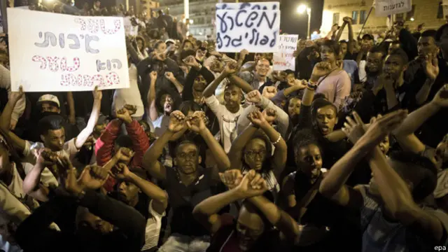 شارك في المظاهرة زهاء الف اثيوبي