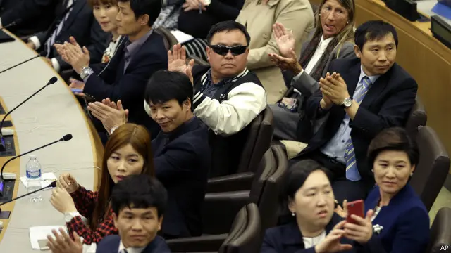 联合国会议中的朝鲜脱北者