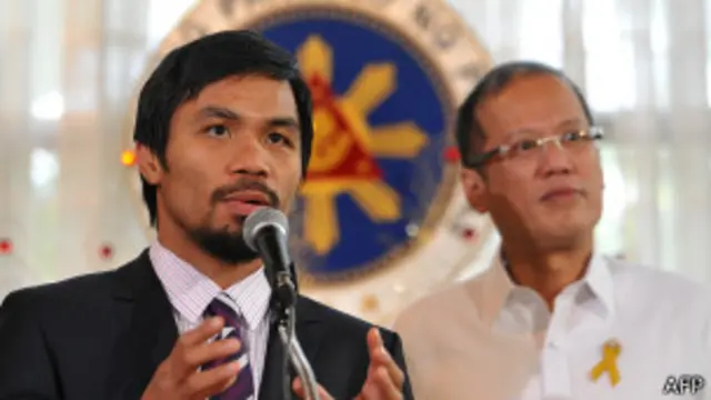 Pacquiao con el presidente de Filipinas