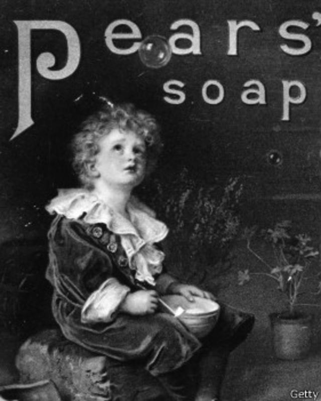 Un aviso de jabón antiguo