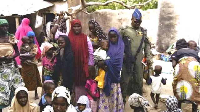 बोको हराम से आज़ाद कराए गए महिलाएं बच्चे