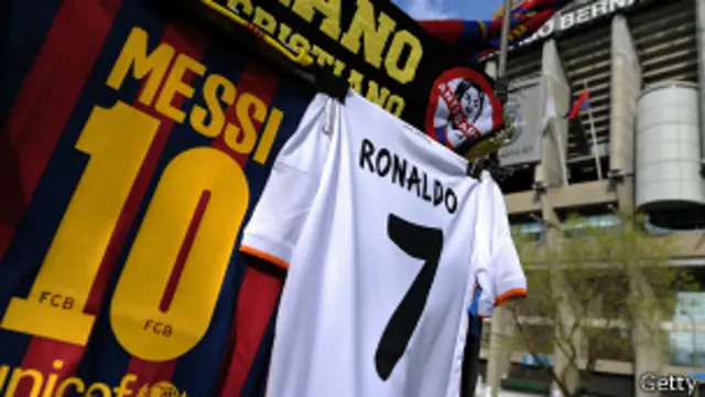 Camisetas de Lionel Messi y Cristiano Ronaldo