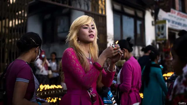 Поминальная молитва в Непале 