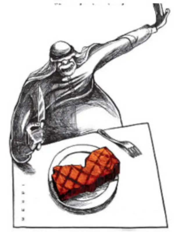 کارتون محسن عزیزی، شرق