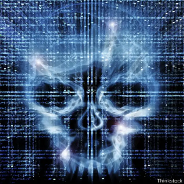 Calavera en código binario 