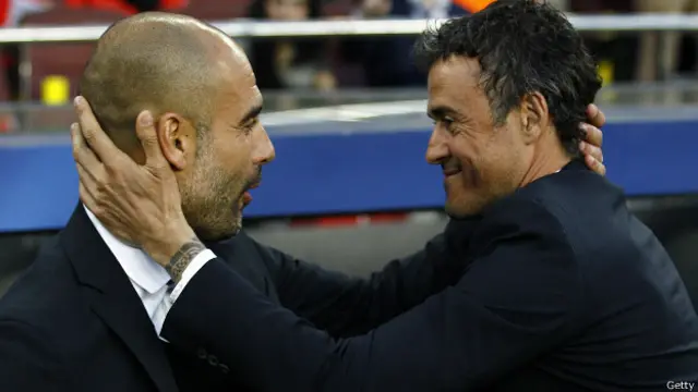 Guardiola trató de igualar al Barcelona en su propio feudo, pero Luis Enrique contó con el tridente sudamericano para ganar el duelo táctico entre amigos.