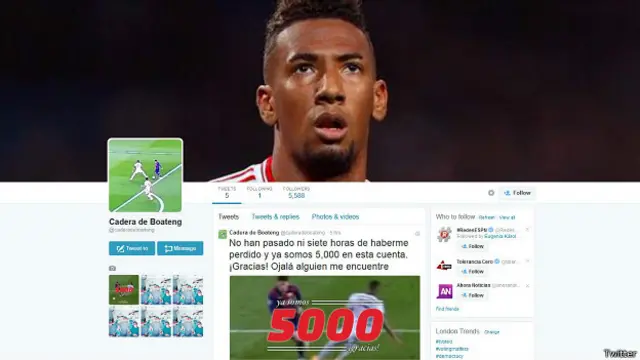 La cuenta de twitter en "honor" a Boateng.