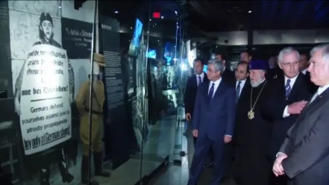 Serj Sarkisyan Vaşinqtonda Holokost müzeyində (Şəkil - Photolur.am)