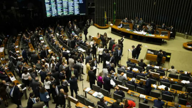 Votación en el Congreso brasileño. 
