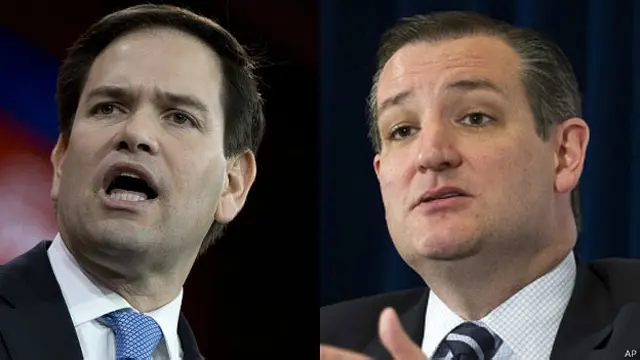 Marco Rubio y Ted Cruz, senadores del Tea Parte e hispanos, son rivales de Bush por la candidatura.
