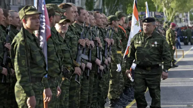 Репетиция парада Победы в Донецке