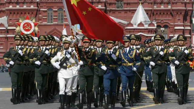 中国三军仪仗队参加莫斯科阅兵