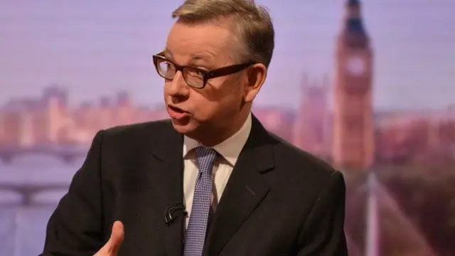 Bộ trưởng Tư pháp Michael Gove thuộc nhóm thúc giục Anh rời bỏ EU