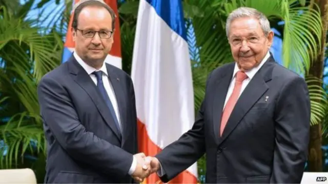 Ông Hollande là nhà lãnh đạo phương Tây đầu tiên đến Cuba trong nhiều năm qua