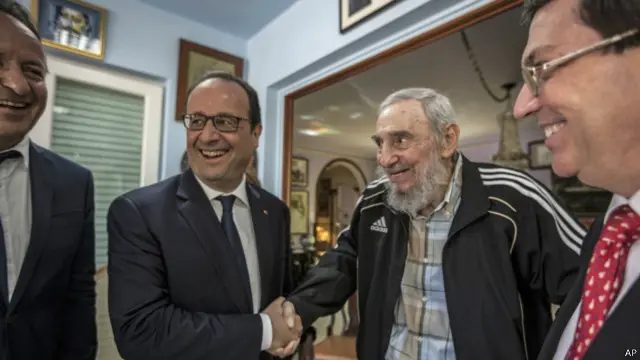 法國總統奧朗德會晤古巴革命領導人菲德爾·卡斯特羅(11/05/2014)