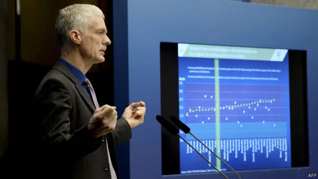 OECD nümayəndəsi Andreas Schleicher təhsildə tərəqqinin miyasının ilk dəfə nümayiş etdirildiyini deyir.