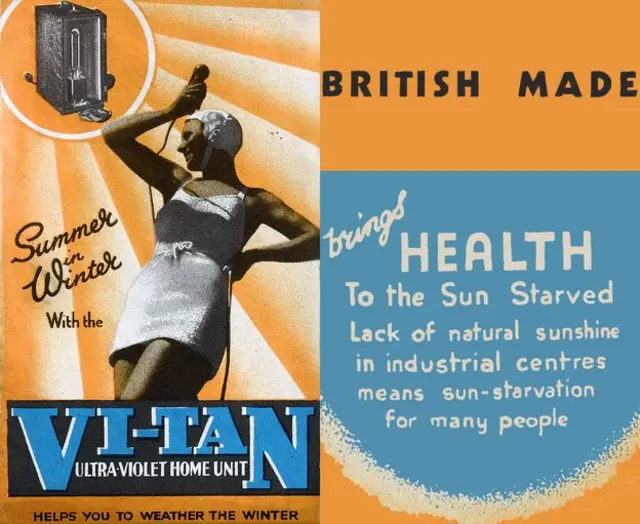 Листівка, що рекламує домашню ультрафіолетову лампу 