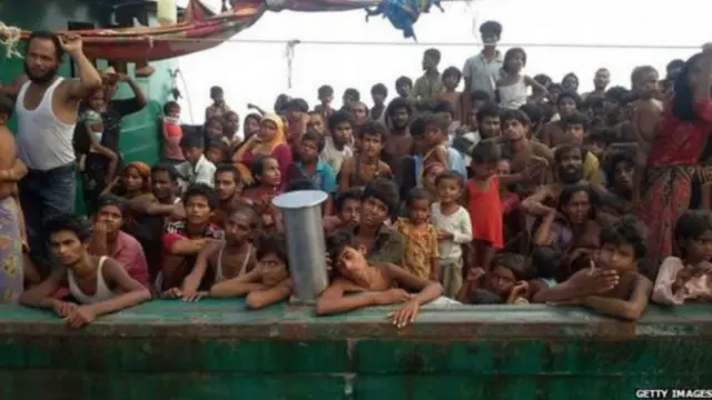 म्यांमार से पलायन करने वाले लोग