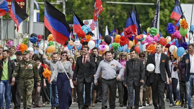 Так у Донецьку відзначили рік після проведення так званого референдуму про створення "Донецької народної республіки"