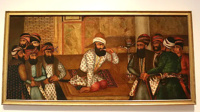 تابلوی نقاشی 'کریم خان و یاران نزدیکش' در موزه آقاخان