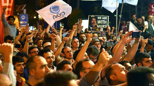 Partidarios de Morsi frente al consulado egipcio en Turquía