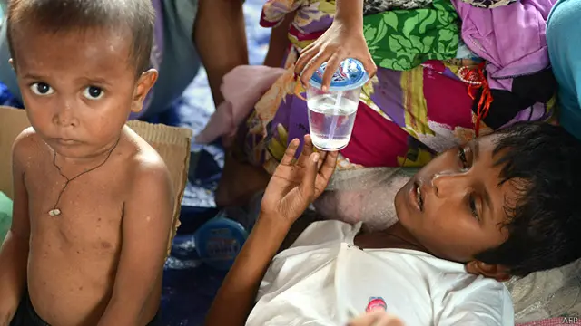 Niños rescatados en el campamento de Langsa en Indonesia