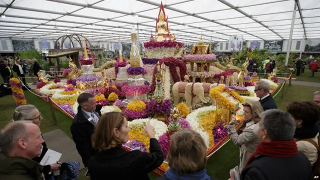 چیلسی فلاور شو میں 11 ایکڑ رقبے پر مختلف باغیچے لگائے گئے ہیں جبکہ اس کے مرکزی پویلین میں سو سے زیادہ نرسریاں اور پھولوں کی نمائشوں کا اہتمام کیا گیا ہے۔