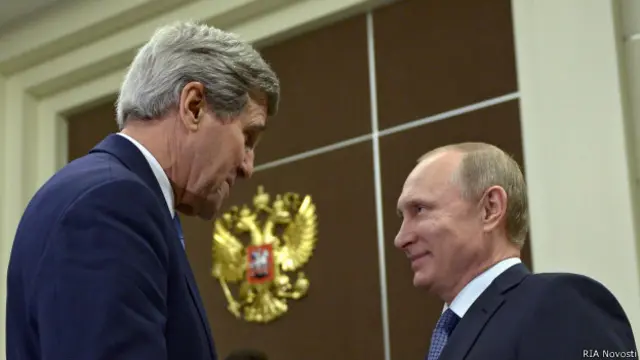 Джон Керри и Владимир Путин