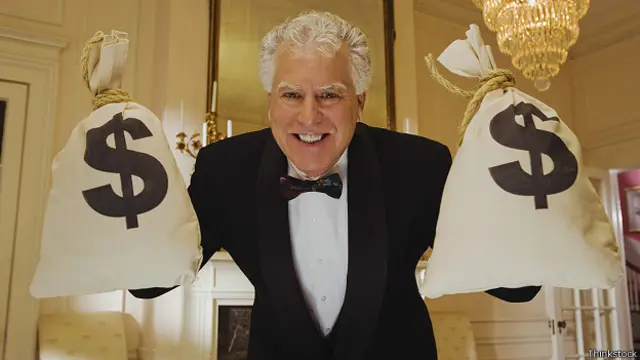 Богач с мешками денег