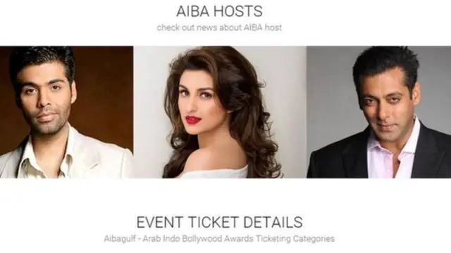 سلمان خان کا نام تقریب کی ویب سائٹ پر بھی موجود ہے