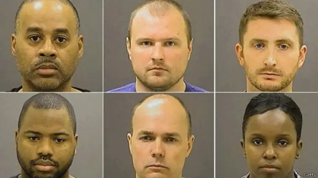 Enam polisi Baltimore mendapat dakwaan yang beragam.