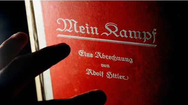 Red cover of Hitlers book