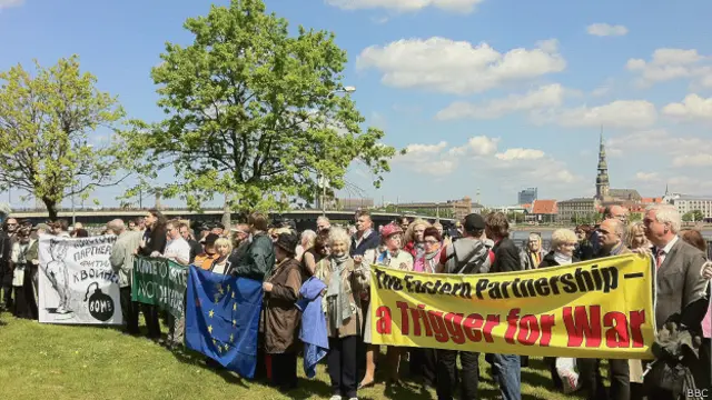 Пророссийская манифестация в Риге