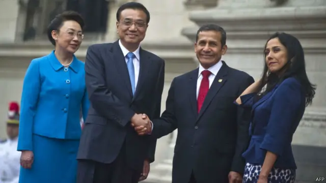 中国国务院总理李克强与秘鲁总统乌马拉会面（22/05/2015）