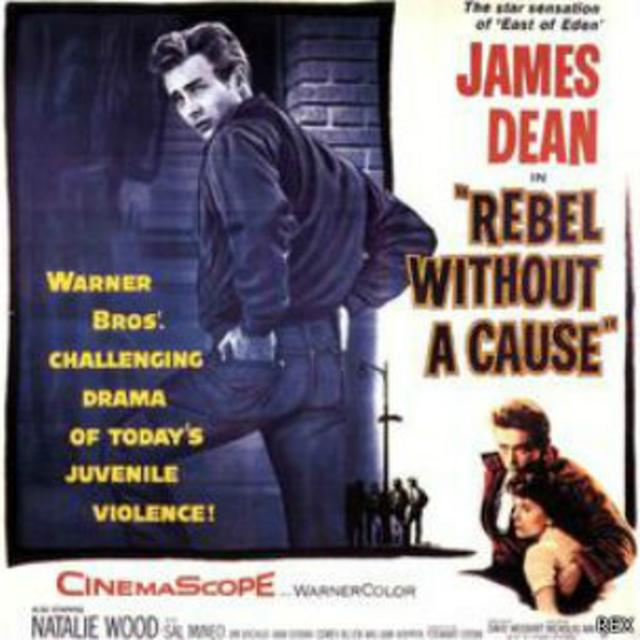 Un afiche de la película "Rebelde sin causa"
