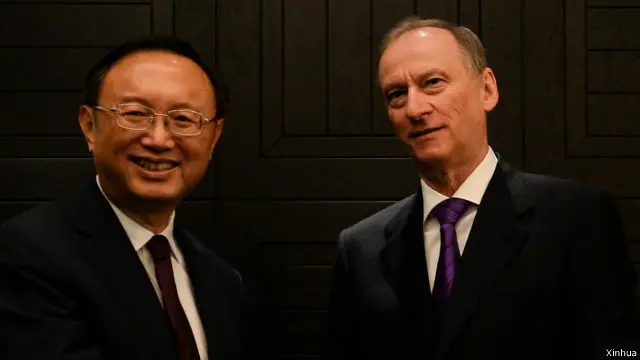 中国国务委员杨洁篪与俄方安全会议秘书帕特鲁舍夫出席中俄第十一轮战略安全磋商（25/05/2015）