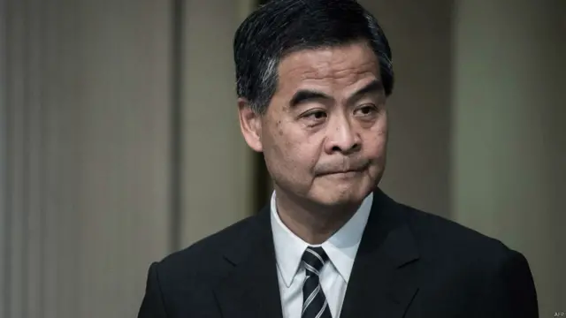 梁振英在香港政府總部會見記者(22/4/2015)