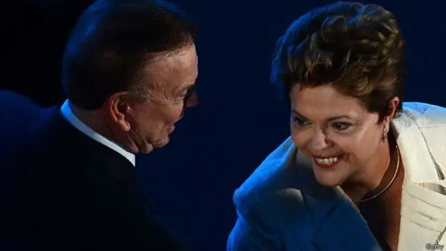 José Maria Marin junto a la presidenta brasileña, Dilma Rousseff
