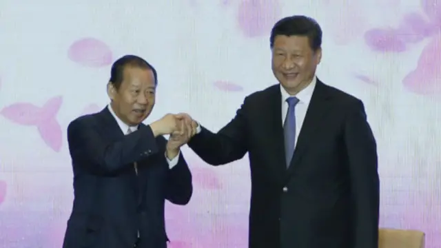 日本執政自民黨總務會長二階俊博與中國國家主席習近平會晤（23/05/2015）