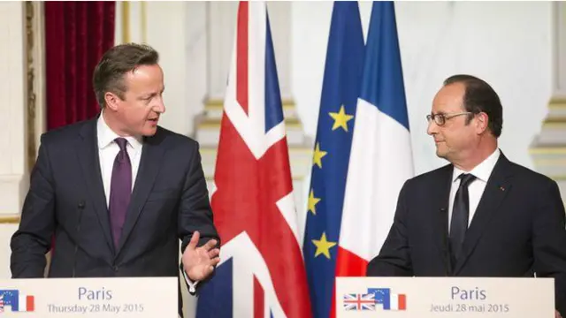 英国首相卡梅伦与法国总统奥朗德