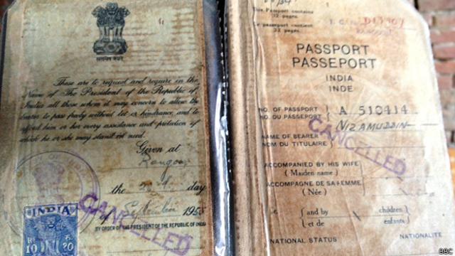 कर्नल निजामुद्दीन का पासपोर्ट