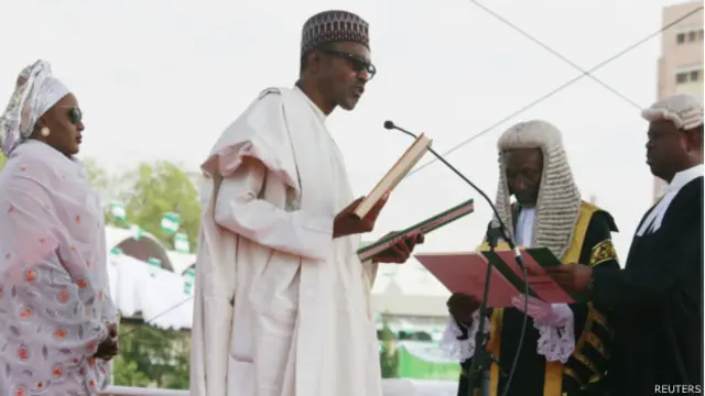 Buhari Swears