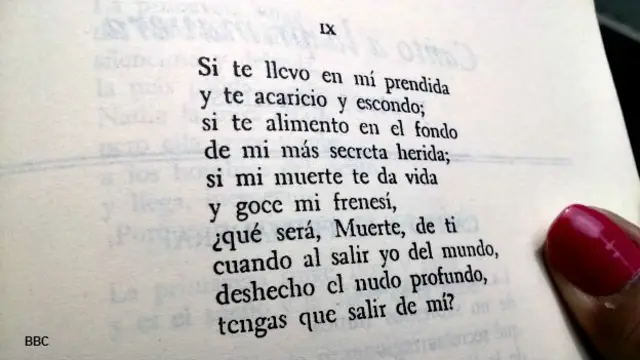 Fragmento del poema Décima Muerte de Xavier Villaurrutia. Foto: BBC