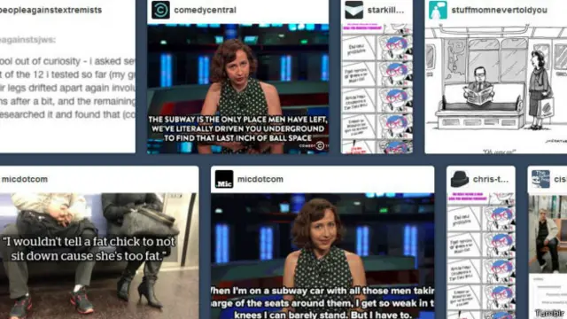 По запросу "manspreading" можно найти как блюстителей посадочной скромности в метро, так и их пересмешников